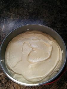Cake batter ready for the oven